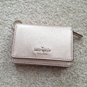 Kate Spade Bifold Wallet Gold EUC